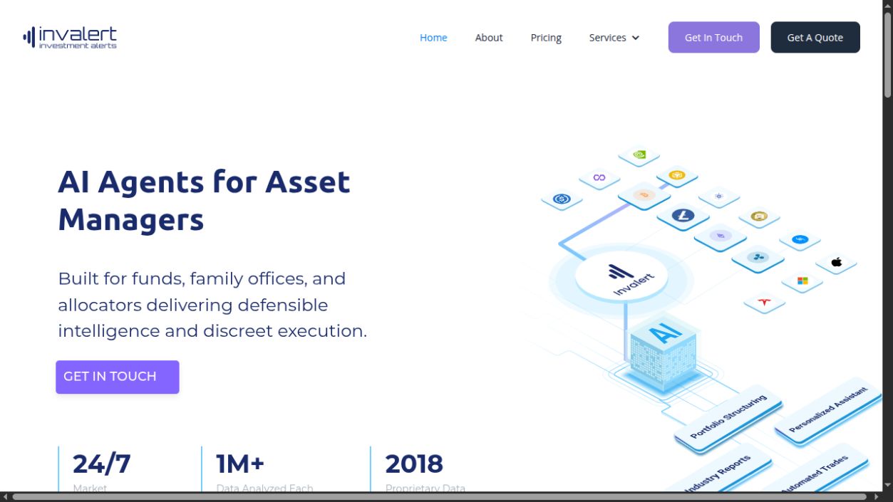 Invalert website preview
